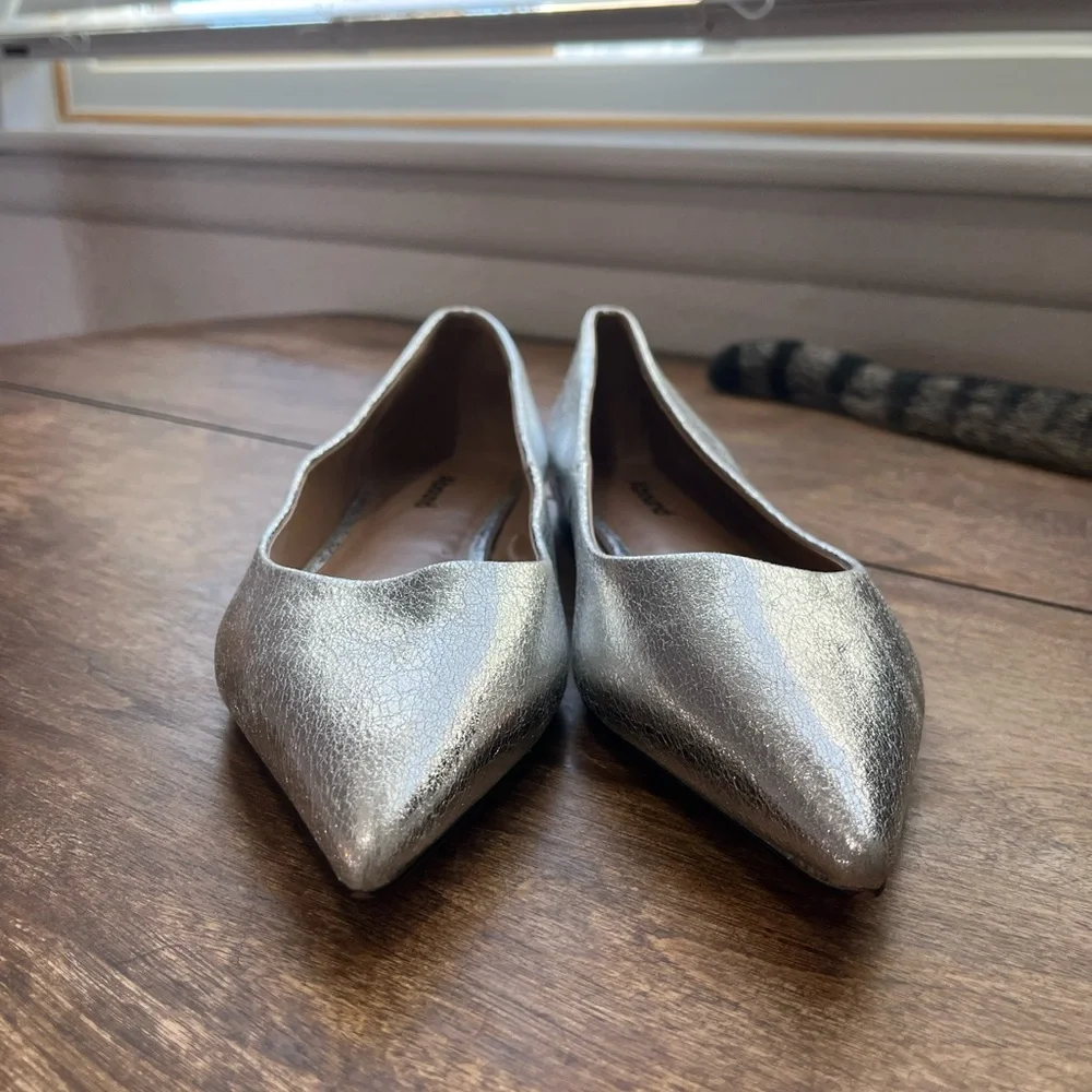 Silver Pointed Flats - Picture 2 of 11